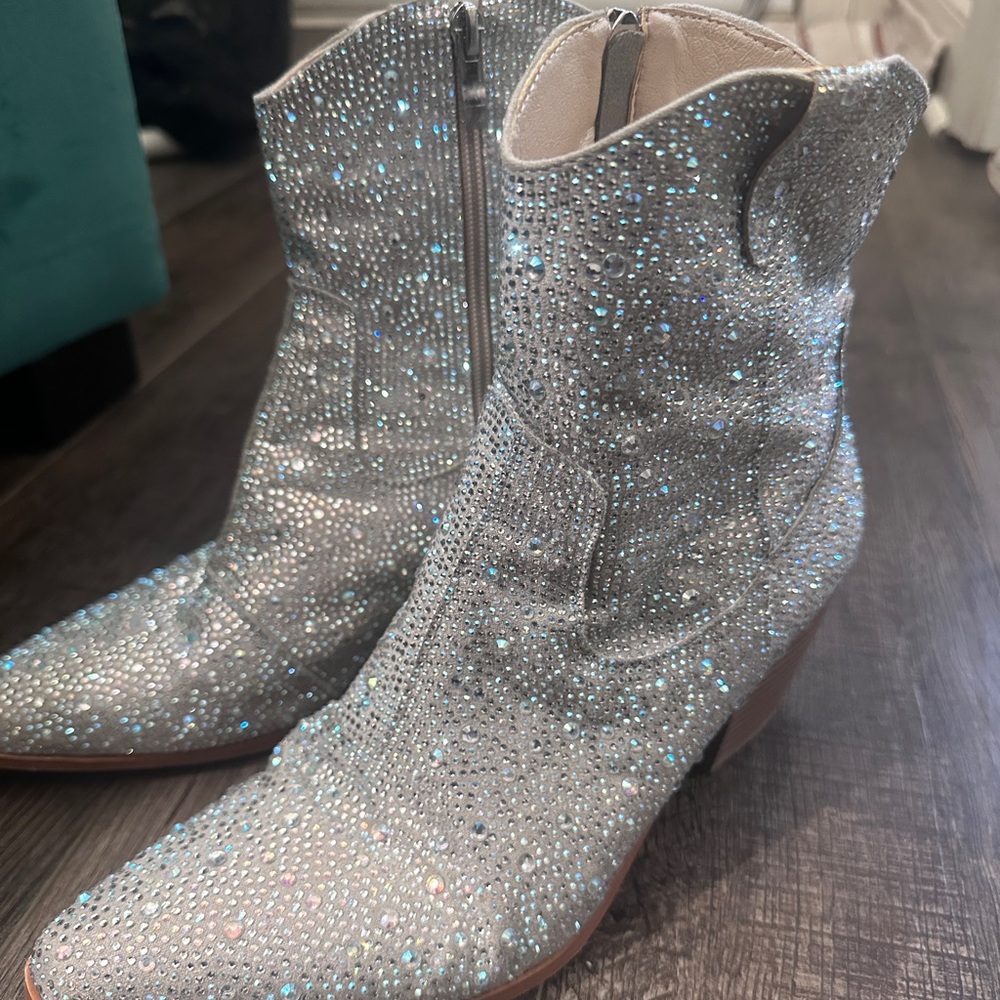 Rhinestone booties 8.5